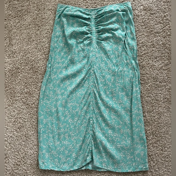 Rouje Floral Ruched Front Midi Skirt - Picture 1 of 4